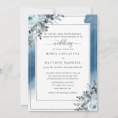 Blauwe Waterverf met Blauwe Floral, Ouders Ontvang Kaart (Voorkant)