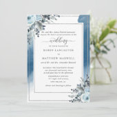 Blauwe Waterverf met Blauwe Floral, Ouders Ontvang Kaart (Staand voorkant)