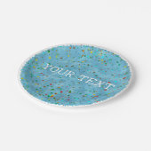 Blauwe Waterverf met Confetti Decor Custom Papieren Bordje (Gekanteld)