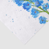 Blauwe waterverf met delfinium florale suspensie tissuepapier (Detail)