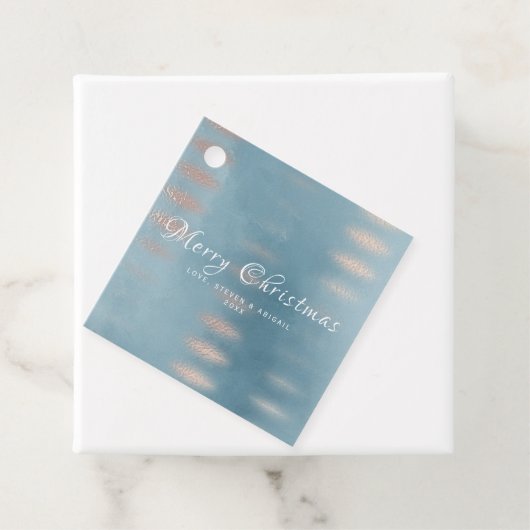 Blauwe Waterverf met kerstcadeaus voor kerstcadeau Bedankjes Labels (In situ)