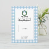 Blauwe Waterverf met kerstkaartje voor leraar Bedankkaart (Staand voorkant)