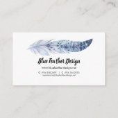 Blauwe Waterverf met modern Boho-Visitekaartje Visitekaartje (Achterkant)