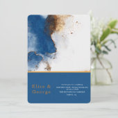 Blauwe Waterverf met rustkoper Kaart (Staand voorkant)