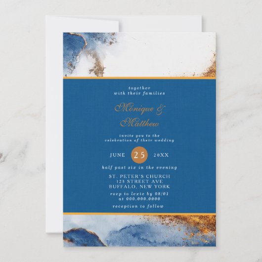 Blauwe Waterverf met rustkoper Kaart (Voorkant)