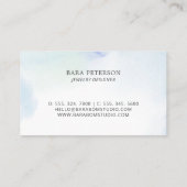 Blauwe Waterverf Minimale Logo Visitekaartje (Achterkant)