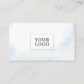 Blauwe Waterverf Minimale Logo Visitekaartje (Voorkant)