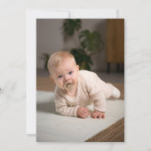 Blauwe Waterverf minimalistische jongensdoop Kaart (Achterkant)