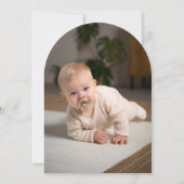 Blauwe Waterverf minimalistische jongensdoop Kaart (Achterkant)