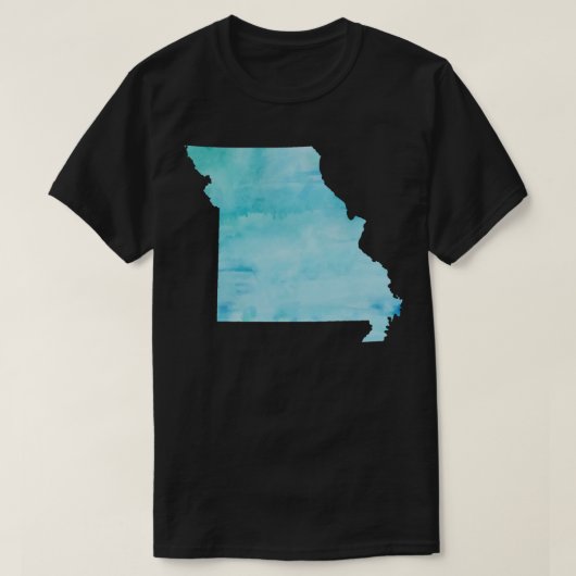 Blauwe Waterverf Missouri T-shirt (Design voorkant)