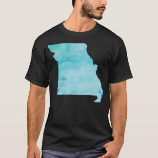 Blauwe Waterverf Missouri T-shirt