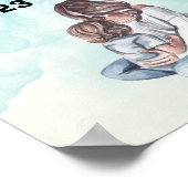 Blauwe Waterverf Modern Moederdag Poster (Hoek)