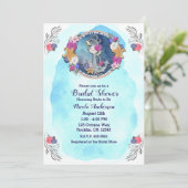 Blauwe Waterverf Modern Nautical Floral Anchor Kaart (Staand voorkant)