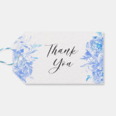 Blauwe Waterverf Modern Wedding Dank u Cadeaulabel (Achterkant Horizontaal)