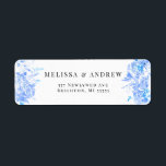 Blauwe Waterverf Modern Wedding Dank u Etiket<br><div class="desc">Blauwe Waterverf Modern Wedding Dank u</div>