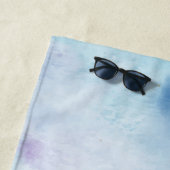 Blauwe Waterverf Monogram Strandlaken (In situ)