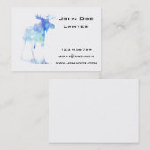 Blauwe waterverf Moose afbeelding Visitekaartje (Voorkant / Achterkant)