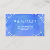 Blauwe Waterverf Namaste Yoga Instructor Visitekaartje (Achterkant)