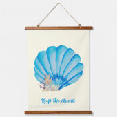 Blauwe Waterverf Nautisch Collectie Hangend Wandkleed (Voorkant 2)