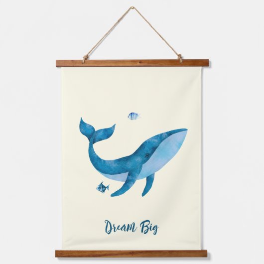 Blauwe Waterverf Nautisch Collectie Hangend Wandkleed (Voorkant 3)