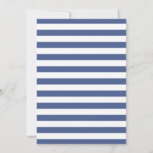 Blauwe Waterverf nautische bruiloft strand thema Kaart (Achterkant)