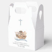 Blauwe Waterverf Noah's Ark Boy Christening Bedankdoosjes (Geopend)