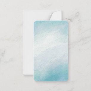 Blauwe waterverf notitiekaartje