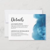 Blauwe waterverf oceaan — Kaart met details invoeg (Voorkant)