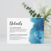 Blauwe waterverf oceaan — Kaart met details invoeg (Staand voorkant)