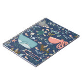 Blauwe Waterverf Ocean Animal Art Name Monogram Notitieboek (Linkerzijde)