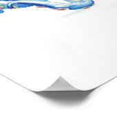 Blauwe Waterverf octopus tekening Poster (Hoek)