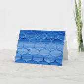 Blauwe Waterverf Ogee Pattern Birthday Kaart (Voorkant)