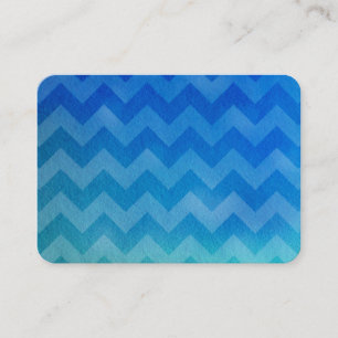 Blauwe Waterverf Ombre Chevron Visitekaartje