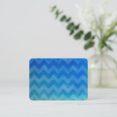 Blauwe Waterverf Ombre Chevron Visitekaartje (Staand voorkant)