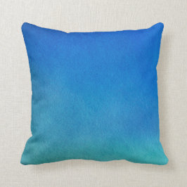 Blauwe Waterverf Ombre Kussen