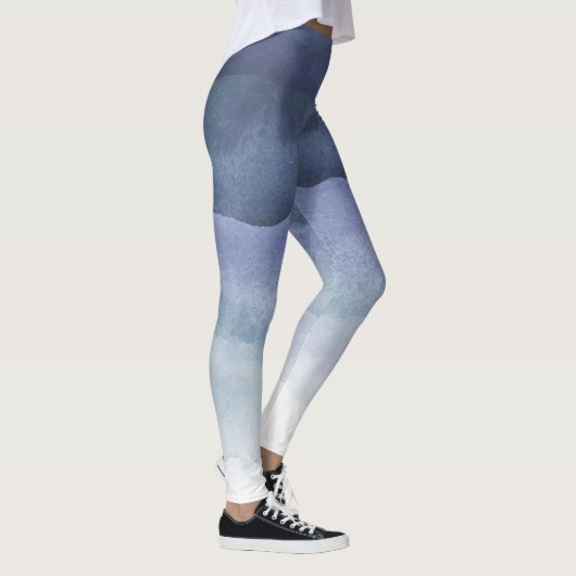 Blauwe Waterverf Ombre Leggings (Rechts)