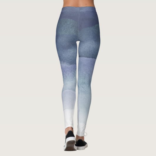 Blauwe Waterverf Ombre Leggings (Achterkant)