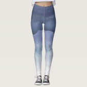 Blauwe Waterverf Ombre Leggings (Voorkant)