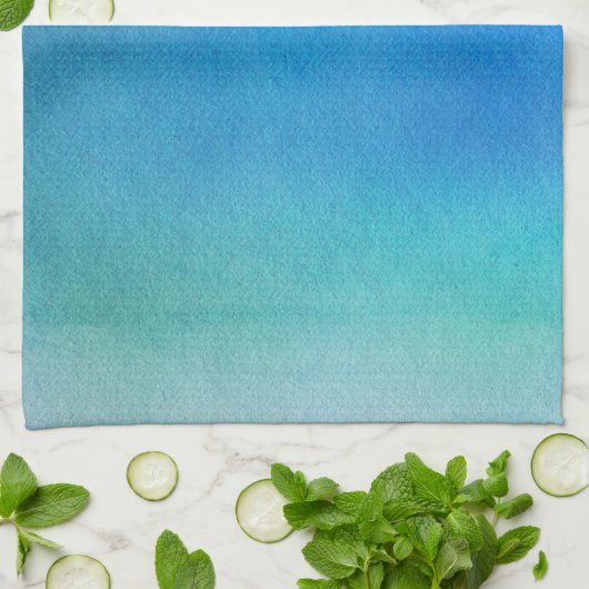 Blauwe Waterverf Ombre Theedoek (Gevouwen)