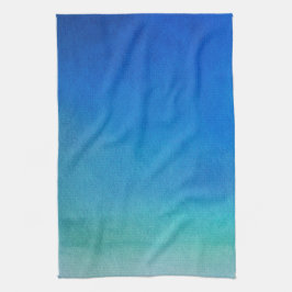 Blauwe Waterverf Ombre Theedoek