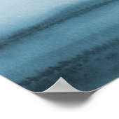 Blauwe Waterverf Ombre Unplugged Wedding Ceremony Poster (Hoek)