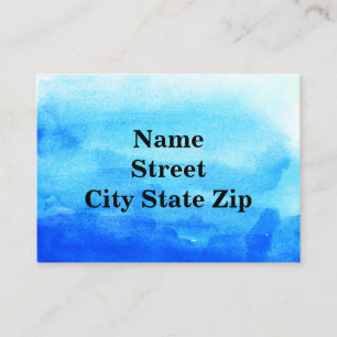 Blauwe Waterverf Ombre Visitekaartje
