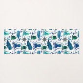 Blauwe Waterverf onder de Zee Octopus Kinderen Yogamat (Achterkant (horizontaal))