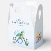 Blauwe Waterverf onder het Baby shower van de Zee Bedankdoosjes (Geopend)