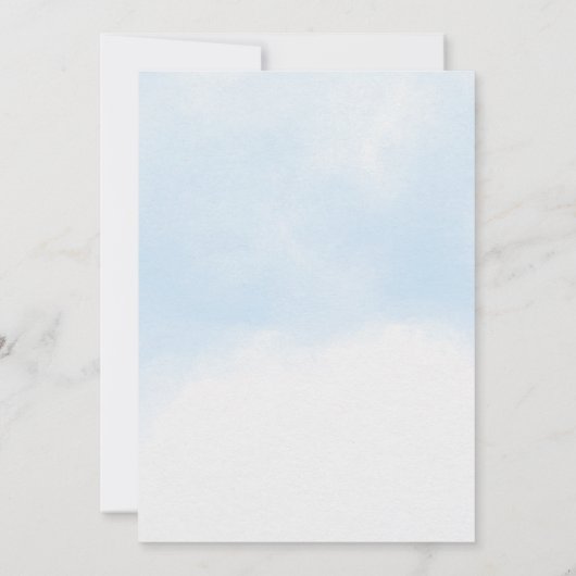 Blauwe Waterverf onder het Baby shower van de Zee Kaart (Achterkant)