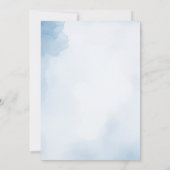 Blauwe Waterverf Onder-het-Zee Baby shower Kaart (Achterkant)