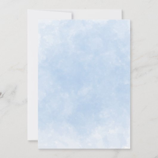 Blauwe waterverf onder het zeeen baby shower bedankkaart (Achterkant)