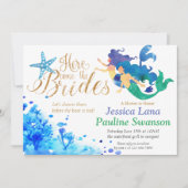 Blauwe waterverf onderzeese zeemaiddel kaart (Voorkant)