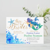 Blauwe waterverf onderzeese zeemaiddel kaart (Staand voorkant)