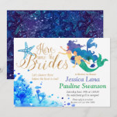 Blauwe waterverf onderzeese zeemaiddel kaart (Voorkant / Achterkant)